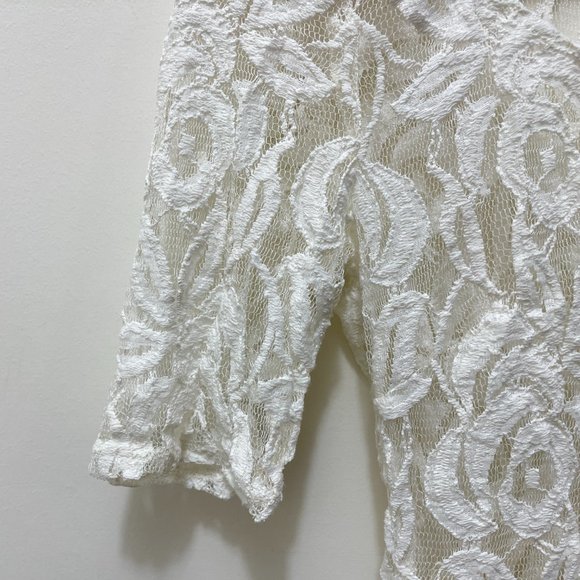 Eyeshadow Lace Peplum Top sz XS - Picture 6 of 12